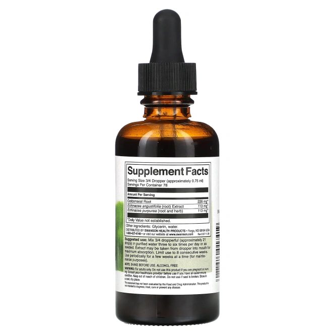 Swanson, Жидкий экстракт эхинацеи и желтокорня, 59 мл (2 жидк. унц.)