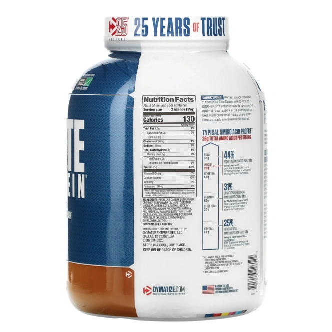 Dymatize Nutrition, Элитный казеин, булочка с корицей, 4 фунта (1836 г)