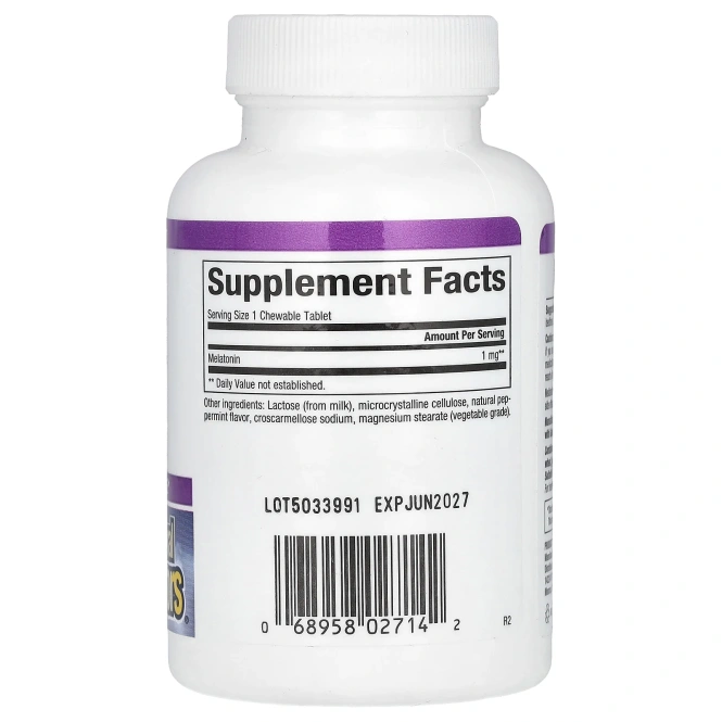 Natural Factors, Мелатонин, 1 мг, 180 жевательных таблеток