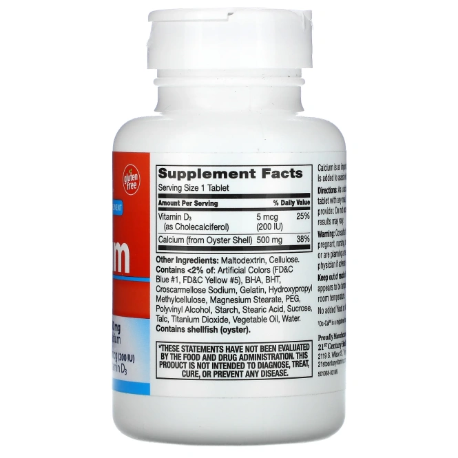 21st Century, Кальций 500 + D3, 90 капсуловидных таблеток