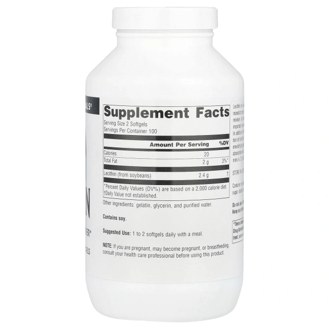 Source Naturals, Лецитин, 200 гелевых капсул