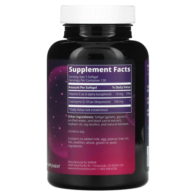 MRM Nutrition Коэнзим Q-10 100 мг, 120 желатиновых капсул