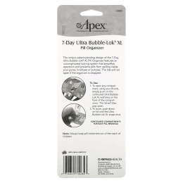 Apex, Органайзер для таблеток на неделю, XL, 1 таблетница