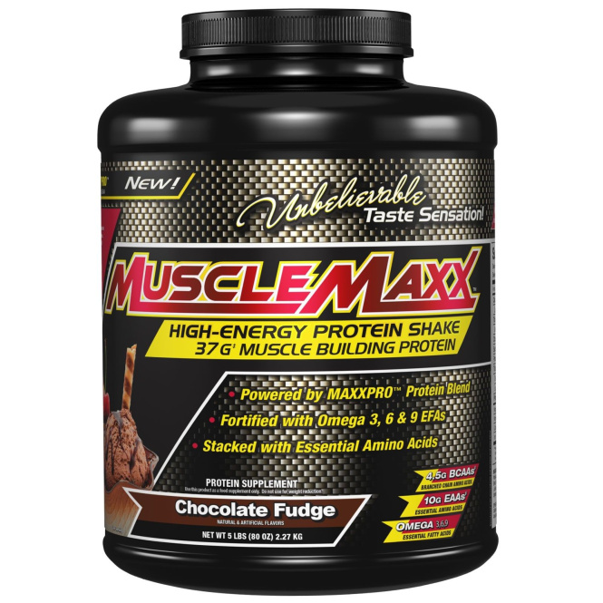 MuscleMaxx, High Energy Protein Shake, Chocolate Fudge, 80 oz (2.27 kg)