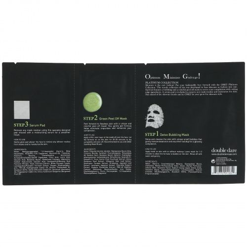 Double Dare, OMG!, Platinum Green Facial Mask Kit, 1 Kit