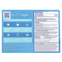 Vagisil, Крем против зуда, максимальная сила действия, для чувствительной кожи, 28 г (1 унция)