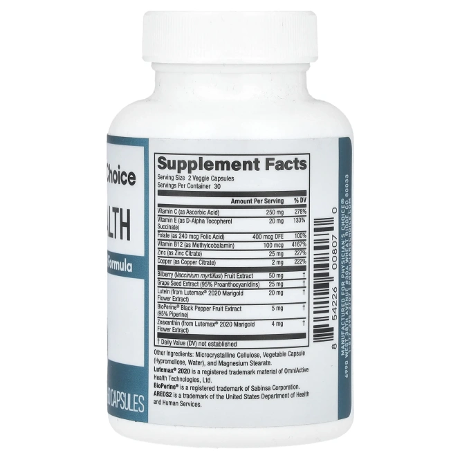 Physician's Choice, Eye Health, Areds2 Inspired Formula, 60 капсул