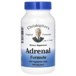 Christopher's Original Formulas, Формула для надпочечников, 400 мг, 100 капсул в растительной оболочке