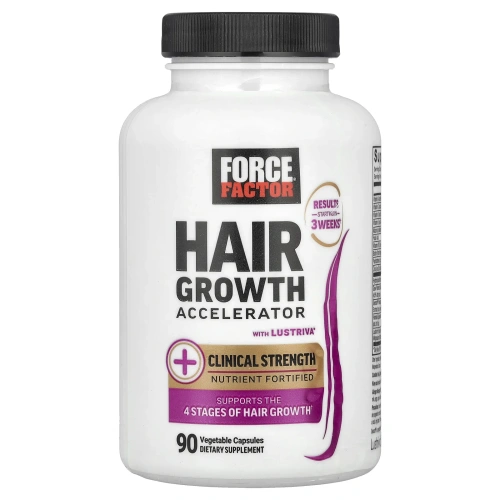Force Factor, Ускоритель роста волос, 90 растительных капсул