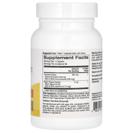 Super Nutrition, экстракт куркумы с Bioperine, 800 мг, 60 растительных капсул