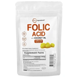 Micro Ingredients, Фолиевая кислота, 1000 мкг, 500 мягких таблеток