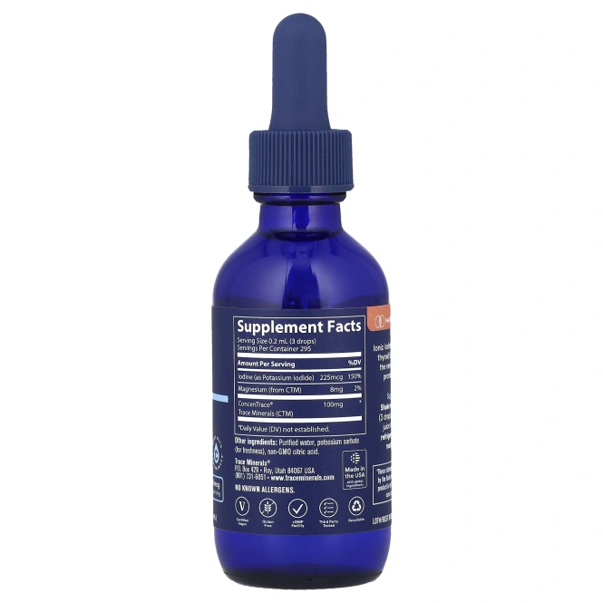 Trace Minerals Research, Ионный йод (225 мкг) 2 жидких унции