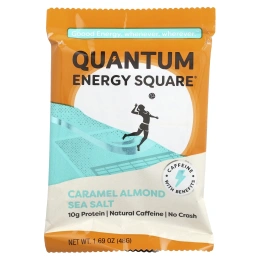 Quantum Energy Square, морская соль с карамелью и миндалем, 8 шт., 48 г (1,69 унции) каждый