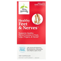 EuroPharma, Terry Naturally, Terry Naturally, Healthy Feet & Nerves, здоровые ноги и нервы, 120 капсул