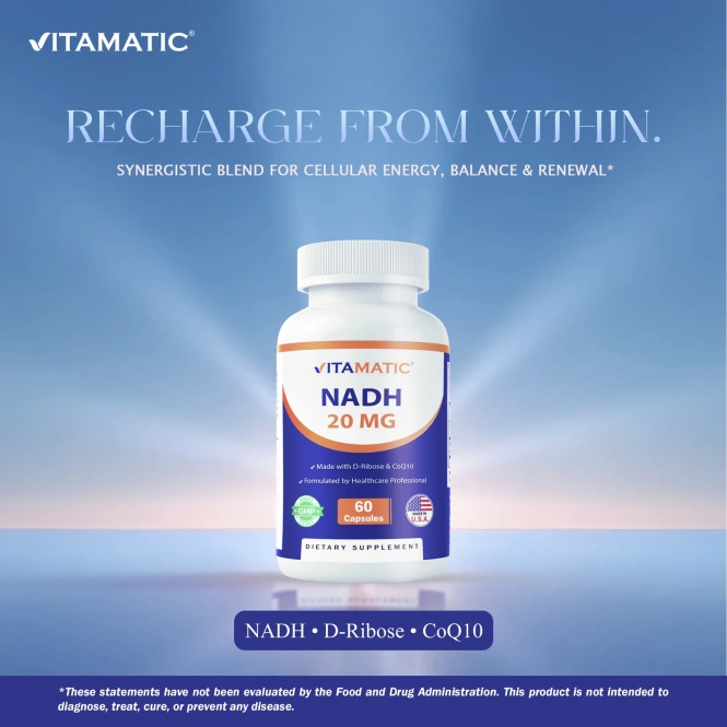 Vitamatic, НАДН, 60 капсул