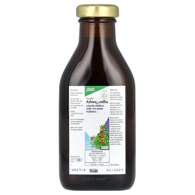 Floradix, Floradix, ашваганда, 250 мл (8,5 жидк. унции)