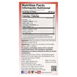 Hyleys Tea, холодный черный чай, персик, 20 индивидуально упакованных чайных пакетиков, 40 г (1,41 унции)