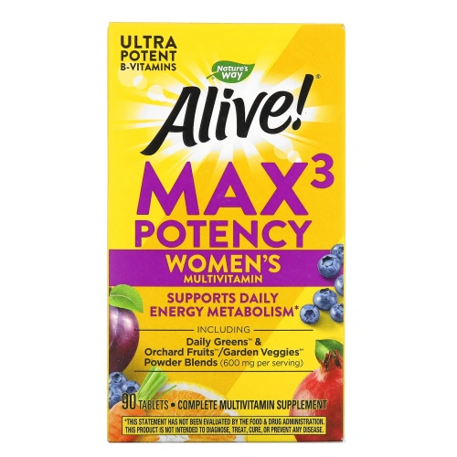 Nature's Way, Alive!, Max3 Daily, Women's Multivitamin, 90 Tablets