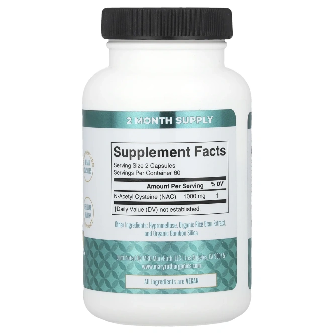 MaryRuth's, NAC, 1000 мг, 120 капсул (500 мг на капсулу)