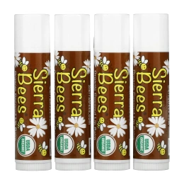 Sierra Bees, Органический бальзам для губ, кокос, 4 шт., 0,15 унций (4,25 г) каждый
