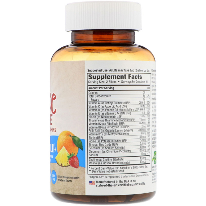 Hero Nutritional Products, Slice of Life, Жевательные витамины для взрослых, Полноценные мультивитамины+, Натуральный апельсин, Ананас, Клубника, 60 жевательных витаминов