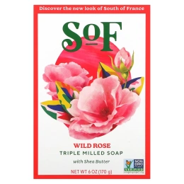 South of France, Восхождение дикой розы, французское овальное мыло с органическим маслом ши, 6 унций (170 г)