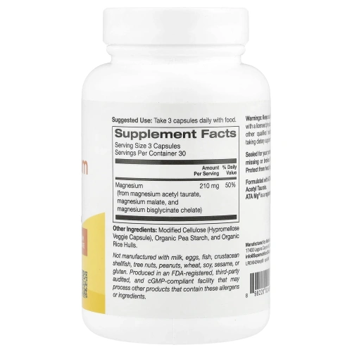 Super Nutrition, комплекс с магнием тройного действия, 90 растительных капсул