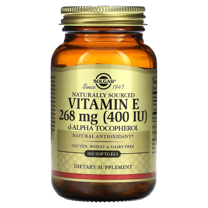 Solgar Vitamin E 268 mg (400 IU), 100 желатиновых капсул