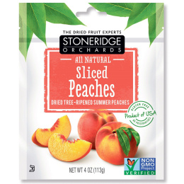 Stoneridge Orchards, Нарезанные персики, Сушеные спелые летние персики, 4 унции (113 г)