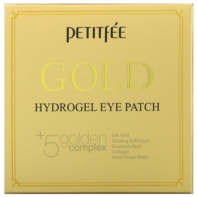 Petitfee Гидрогелевые патчи для век Gold Hydrogel, 60 штук