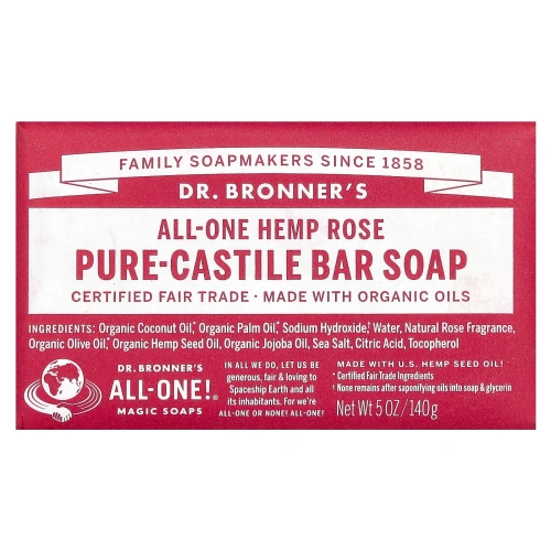 Dr. Bronner's, Чистое Кастильское мыло Розовое 5 унций