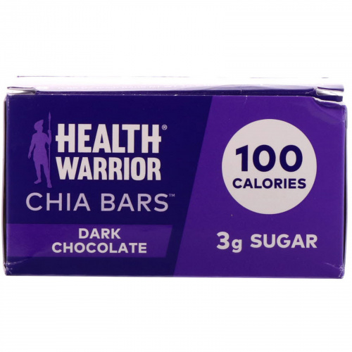 Health Warrior, Inc., Батончики с чиа, темный шоколад, 15 батончиков, по 0,88 унции (25 г) каждый