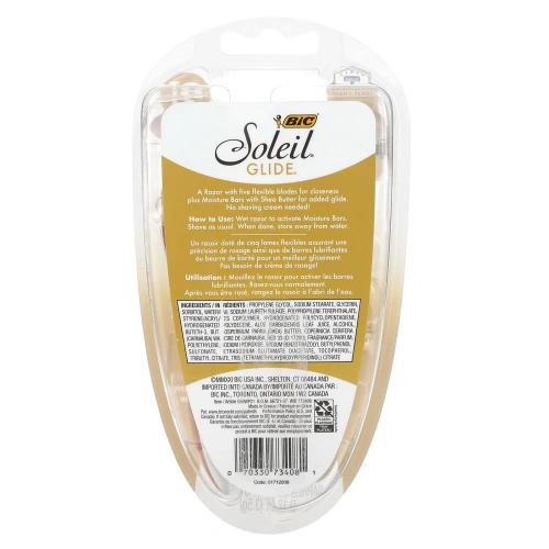 BIC, Soleil Glide, одноразовые бритвенные станки, 2 шт.