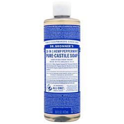 Dr. Bronner's, Чистое кастильское мыло с мятой 16 жидких унций