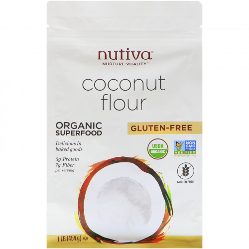 Nutiva, Органическая кокосовая мука, 1 фунт (454 г)