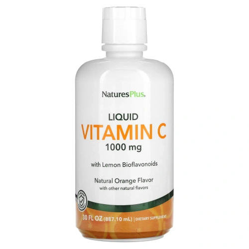 Nature's Plus, Жидкий витамин C, натуральный апельсиновый вкус, 1000 мг, 30 жидких унций (887,10 мл)