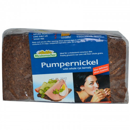 Mestemacher, Пумперникель из цельнозерновой ржаной муки, 17.6 унций (500 г)