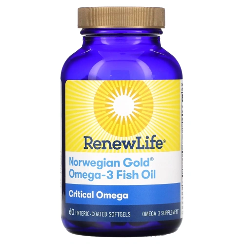 Renew Life, Critical Omega, Ultra-Concentrated, Natural Orange Flavor, 60 Enteric-Coated Softgels