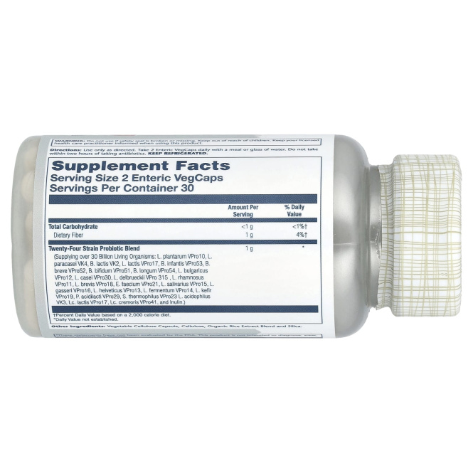 Solaray, Super Multidophilus, 30 миллиардов КОЕ, 60 вегетарианских капсул с покрытием