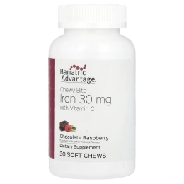 Bariatric Advantage, Chewy Bite Iron с витамином C, шоколадная малина, 30 жевательных таблеток