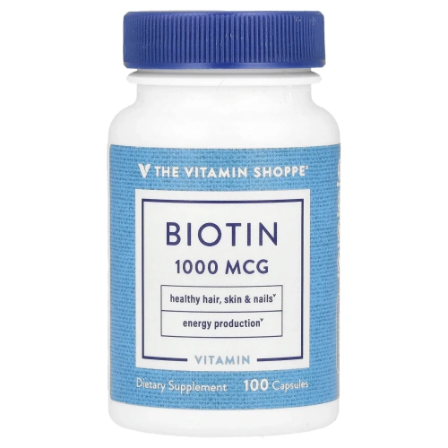 The Vitamin Shoppe, Биотин, 1000 мкг, 100 капсул