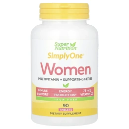 Super Nutrition, SimplyOne, тройная сила для женщин, без железа