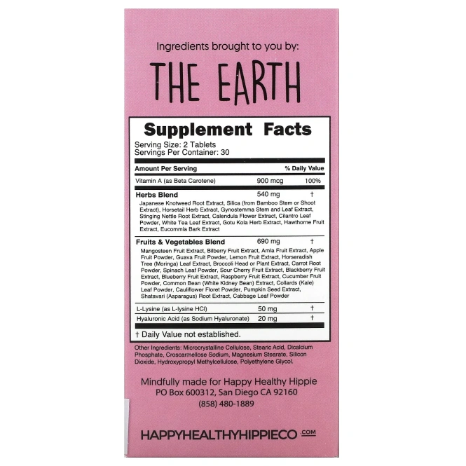 Happy Healthy Hippie, Vegan Collagen Builder, 60 таблеток