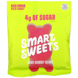 SmartSweets, Sour Gummy Bears, Raspberry, Apple, Lemon Peach, 1.8 oz (50 g)