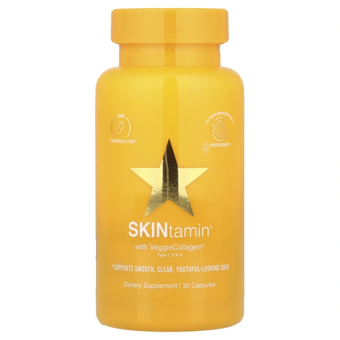 HAIRtamin, SKINtamin® With VeggieCollagen®, 30 капсул