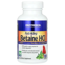 Enzymedica, Бетаин HCL, 120 капсул