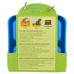 i play Inc., Green Sprouts, Fresh Baby Food Unbreakable Cubes, Aqua Set, 4 Pack - 4 oz (118 ml) Each
