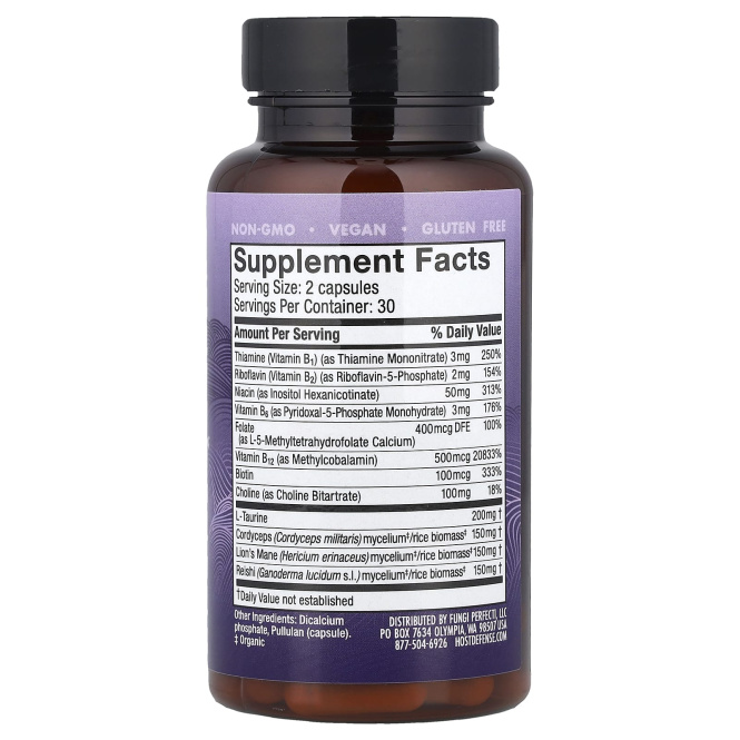 Host Defense, Mushrooms ™ Mycobenefits, Focus, 60 капсул