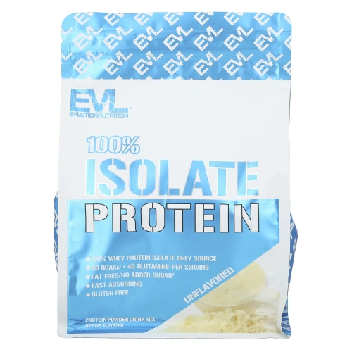 EVLution Nutrition, 100% изолят протеина, без добавок, 454 г (1 фунт)