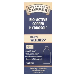 Sovereign Silver, Bio-Active Copper Hydrosol, гидрозоль меди, 10 част./млн, 473 мл (16 жидк. унций)
